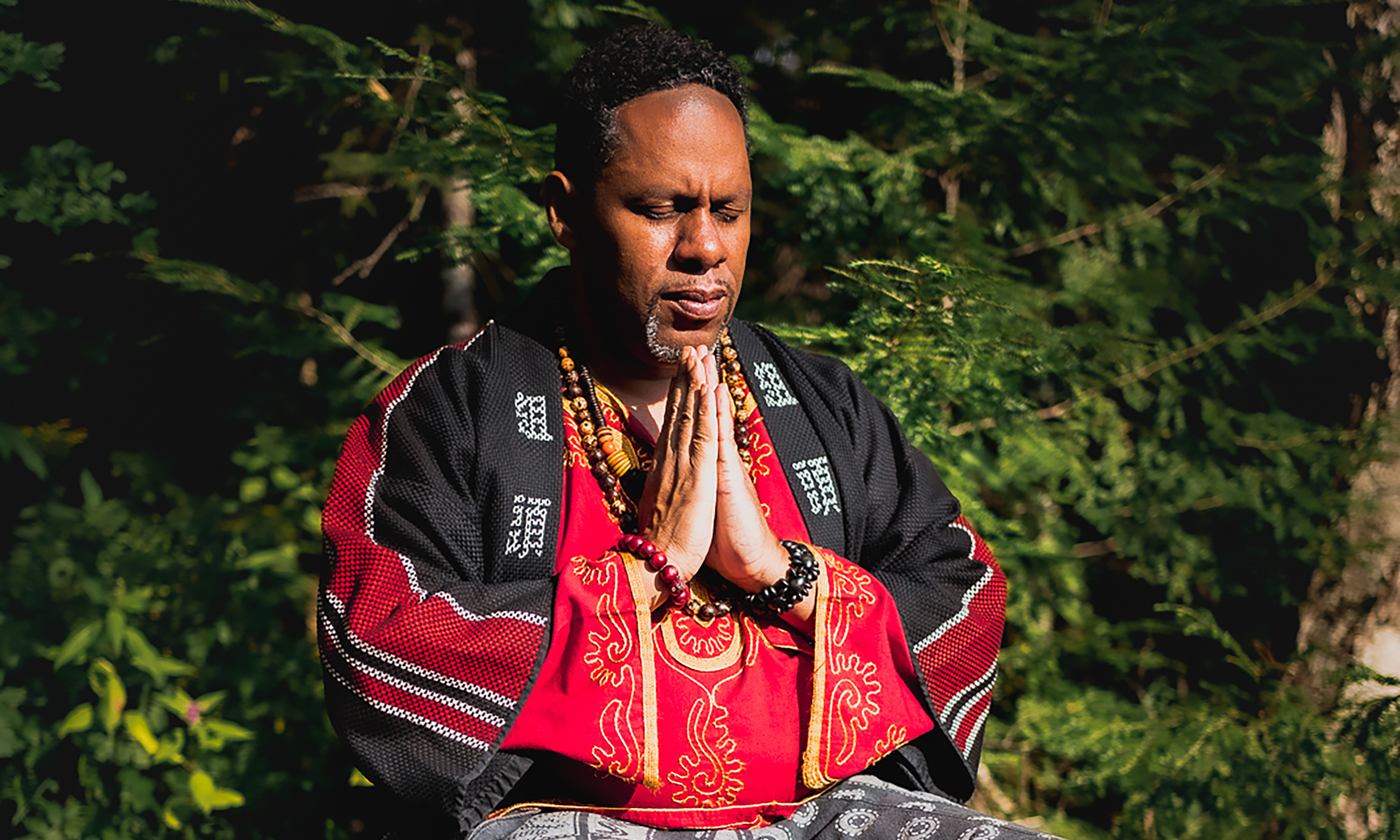 Dr. Sahu Omri practicing Tribal Qi Gong outdoors